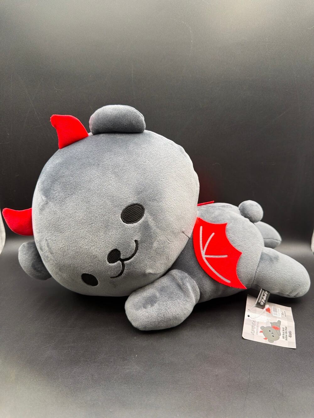 BearDevil Black Devil Bear Plush 16” Gray Red Wings Horns Kawaii w/ Tag